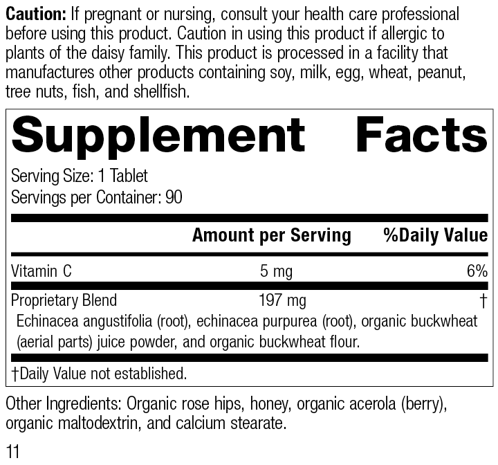 Echinacea-C™, 90 Tablets, Rev 10 Supplement Facts