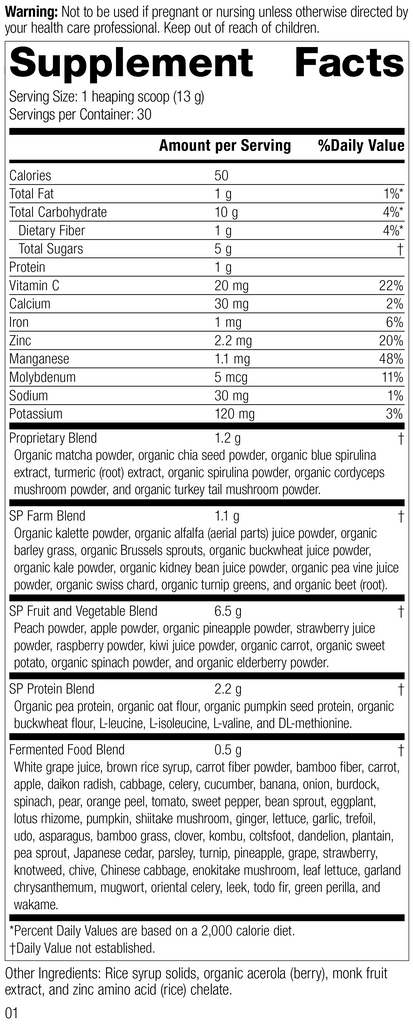 Revision 1 of SP Power Mix Supplement Facts.